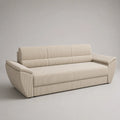 Canapé droit 3 places en velours côtelé polyester écru 225 × 95 × 90 cm